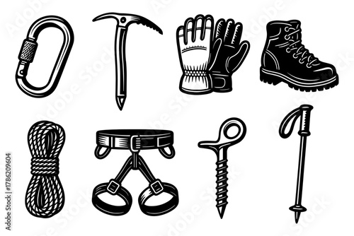 Essential mountaineering gear: detailed climbing tools and equipment