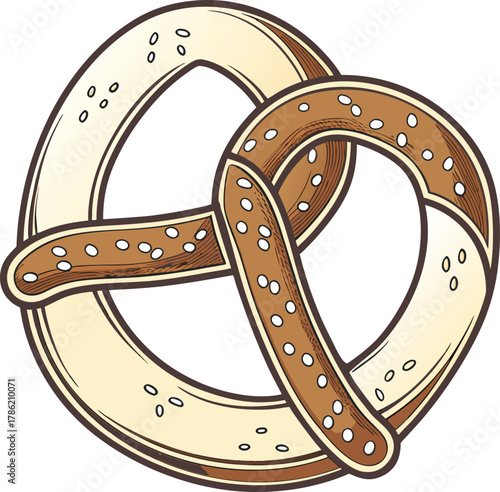 Illustration of a delicious pretzel with salt