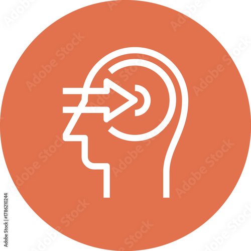 Modern perception flat line vector illustration icon design concept. Icon for mobile and web graphics. Flat symbol, logo creative concept. Simple and clean flat pictogram