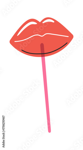 Caramel lips on stick sweets
