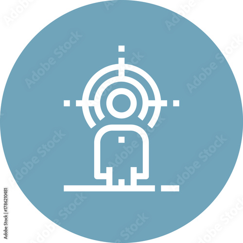 Modern personal targeting flat line vector illustration icon design concept. Icon for mobile and web graphics. Flat symbol, logo creative concept. Simple and clean flat pictogram
