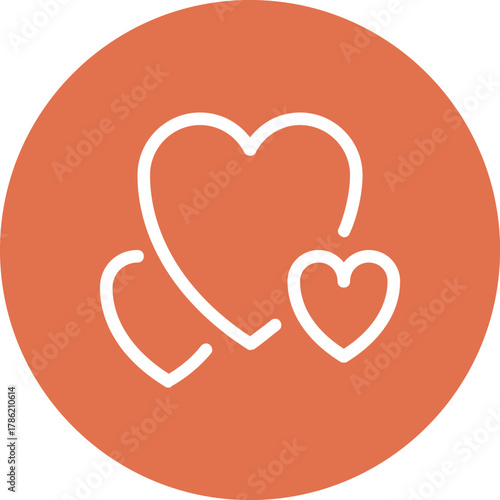 Modern love flat line vector illustration icon design concept. Icon for mobile and web graphics. Flat symbol, logo creative concept. Simple and clean flat pictogram