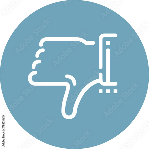 Modern dislike flat line vector illustration icon design concept. Icon for mobile and web graphics. Flat symbol, logo creative concept. Simple and clean flat pictogram