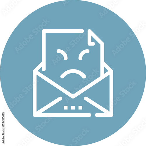 Modern negative feedback flat line vector illustration icon design concept. Icon for mobile and web graphics. Flat symbol, logo creative concept. Simple and clean flat pictogram