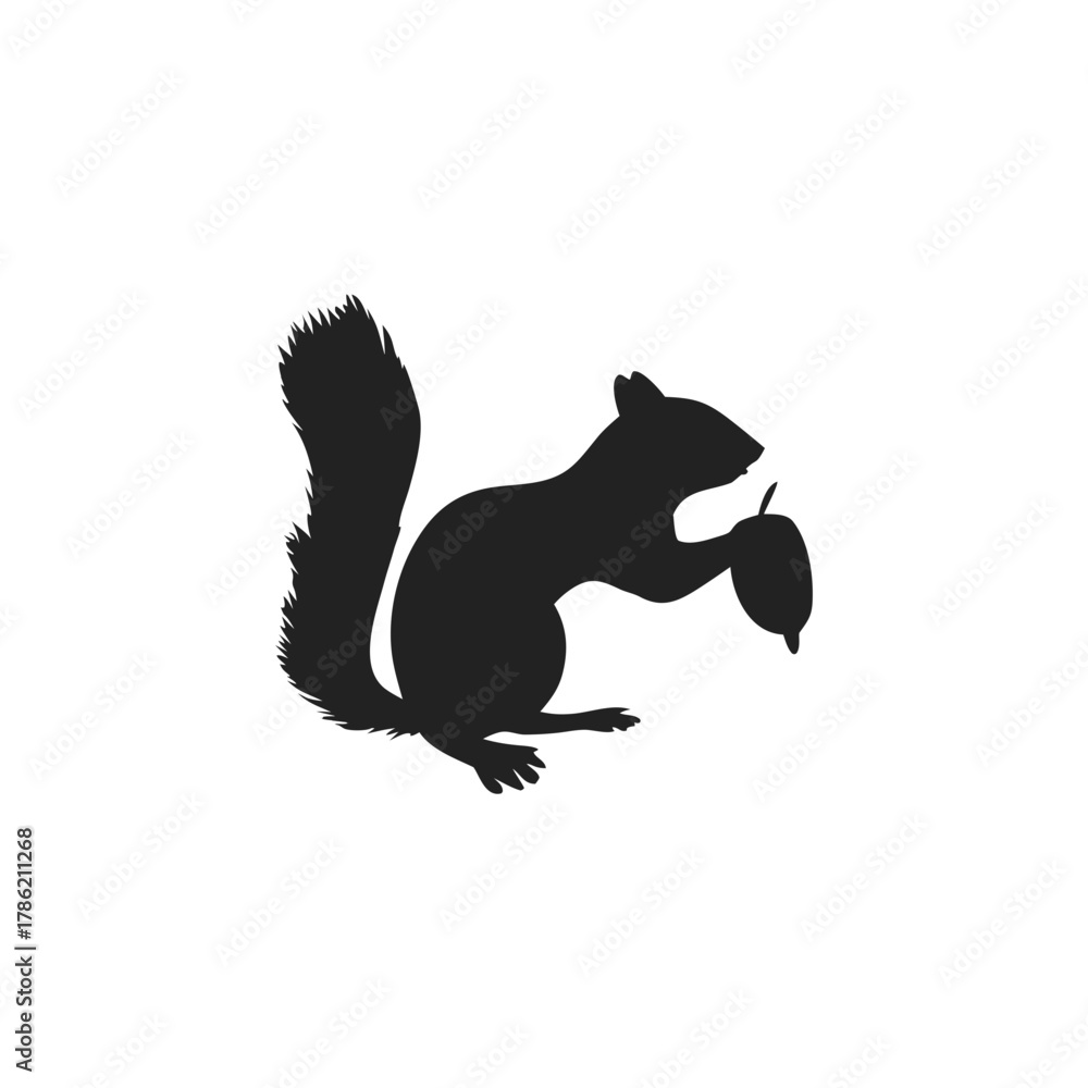 Fototapeta premium Squirrel Silhouette Vector