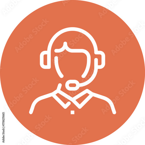 Modern live customer support flat line vector illustration icon design concept. Icon for mobile and web graphics. Flat symbol, logo creative concept. Simple and clean flat pictogram