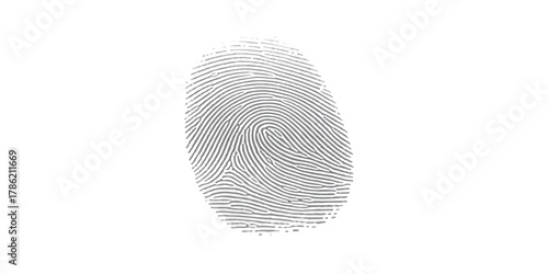 Unique human fingerprint identification security scan technology data isolated on white background