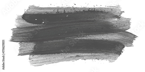 Abstract gray paint brush strokes texture design design element art isolated on white background