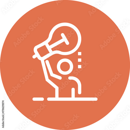 Modern eureka flat line vector illustration icon design concept. Icon for mobile and web graphics. Flat symbol, logo creative concept. Simple and clean flat pictogram