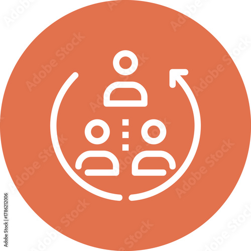 Modern job rotation flat line vector illustration icon design concept. Icon for mobile and web graphics. Flat symbol, logo creative concept. Simple and clean flat pictogram