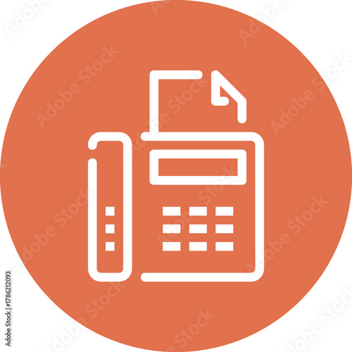 Modern fax message flat line vector illustration icon design concept. Icon for mobile and web graphics. Flat symbol, logo creative concept. Simple and clean flat pictogram