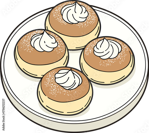 Cream puffs on a plate