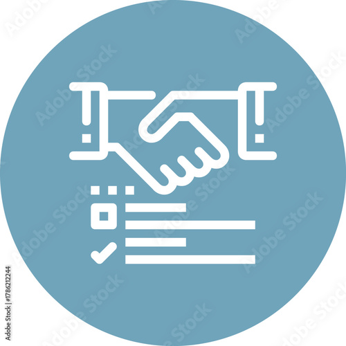 Modern agreement flat line vector illustration icon design concept. Icon for mobile and web graphics. Flat symbol, logo creative concept. Simple and clean flat pictogram