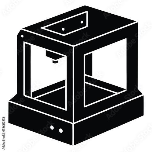 3D Printer Machine Vector Illustration on White Background