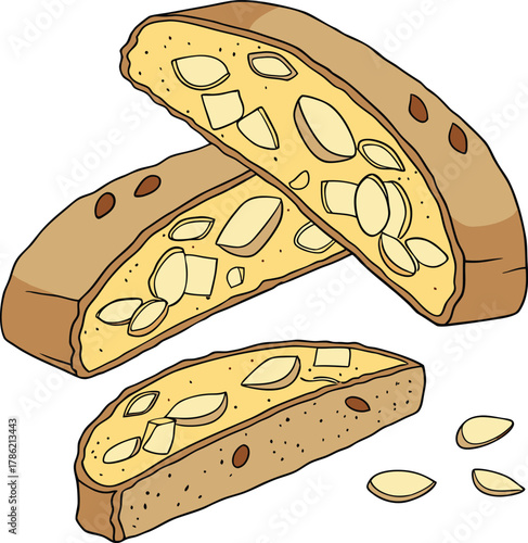 Hand drawn biscotti illustration for design use