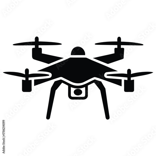 Drone Flying Vector Illustration on White Background