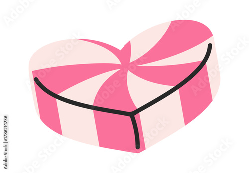 Pink white stripped caramel candy