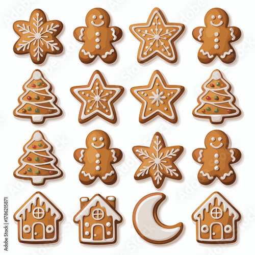 Wallpaper Mural Delicious holiday gingerbread cookies assortment baking christmas treats festive season sweets and dessert collection Torontodigital.ca