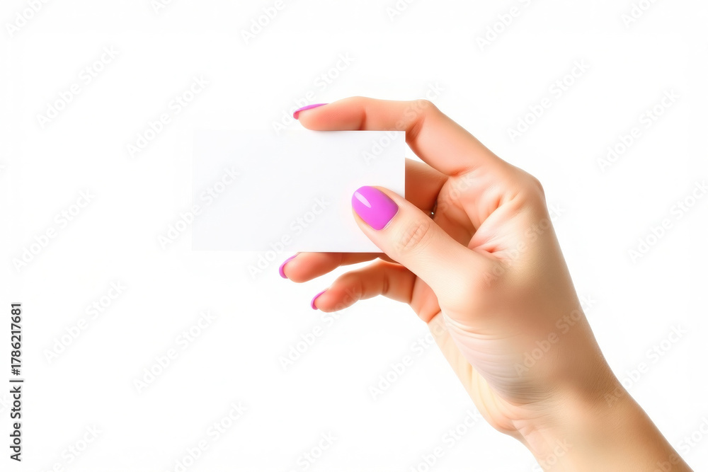 Obraz premium Elegant Hand Holding Blank Card