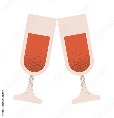 Valentines day clinking champagne glasses