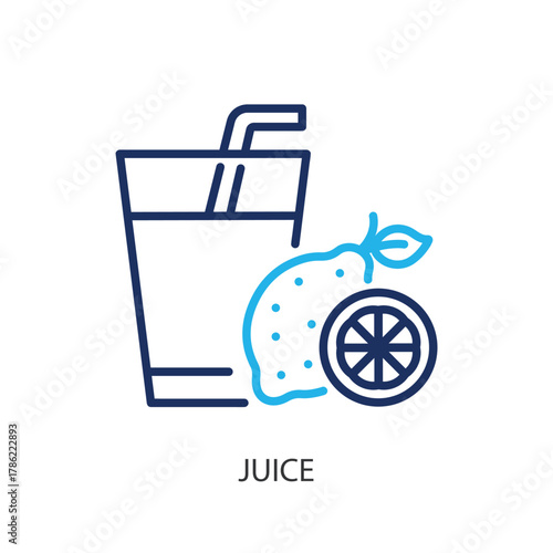 Juice thin line icons. Original vector illustration.