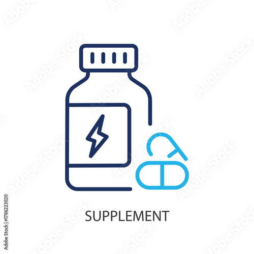 Supplement thin line icons. Original vector illustration.