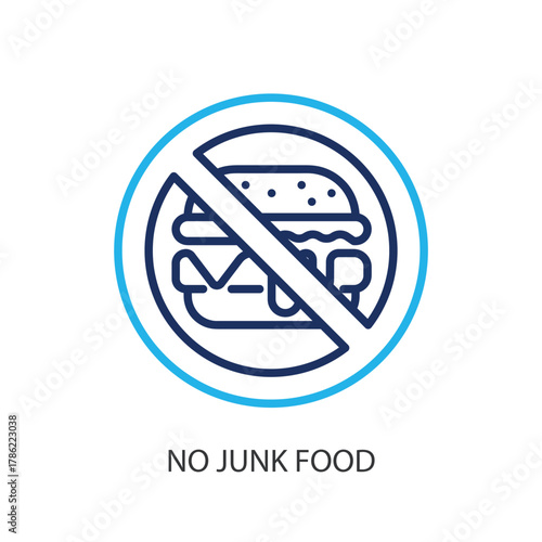 No junk food thin line icons. Original vector illustration.