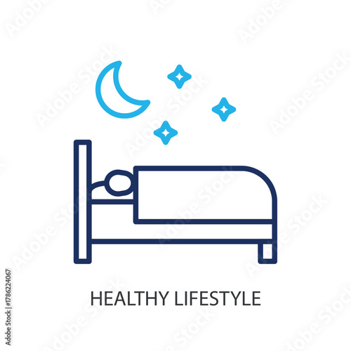 Healthy lifestyle thin line icons. Original vector illustration.