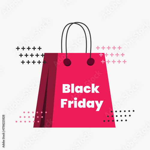 Black Friday Shopping Illustration  Big Sale, Discount, and Ecommerce Promotion Concept