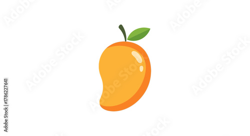 Vibrant mango illustration with leaf conveying tropical freshness and simplicity