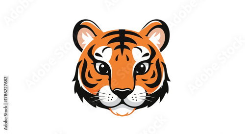 Vibrant tiger illustration with striking colors and bold lines showcasing jungle essence