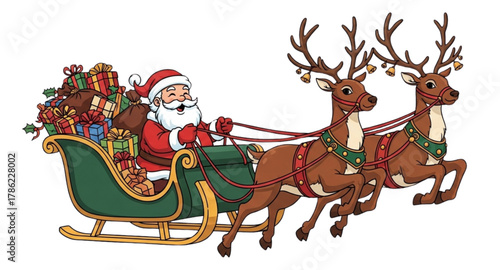 santa claus with reindeer