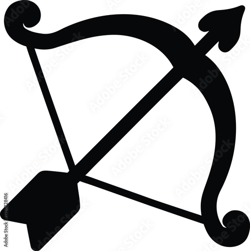 bow and arrow silhouette vector,  bow and arrow icon