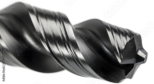 Close-up of a Twisted Drill Bit Precision Cutting Tool Detail