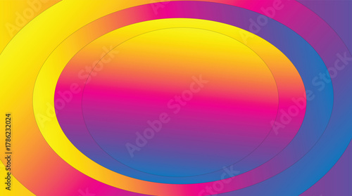 Vibrant Radial Gradient Abstract Background with Concentric Overlapping Rings
