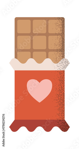 Valentines day chocolate bar snack