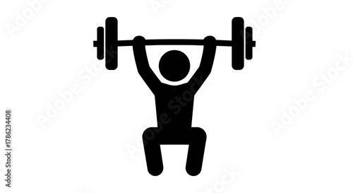 Silhouette of person lifting heavy barbell overhead during workout, representing fitness efforts