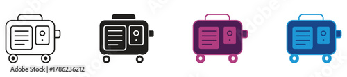Generator icon symbol collection on white background. Vector illustration.