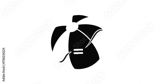 Abstract silhouette of a stylized angel with outstretched wings