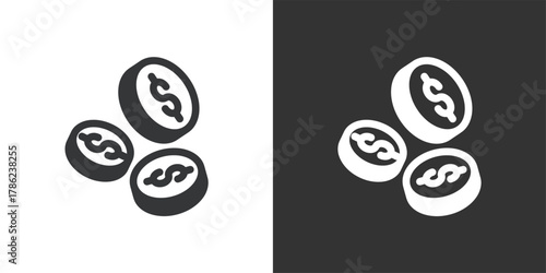 Coins icon. Solid glyph series icon