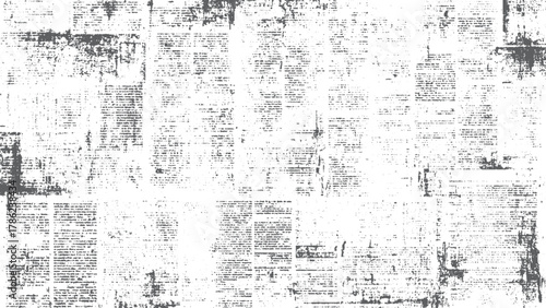 Old newspaper texture with ink smudges and worn distressed design. Retro newspaper background with grunge print and vintage paper feel. 