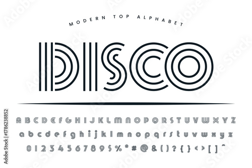 Disco stylish Font and Alphabet abcd font vector design