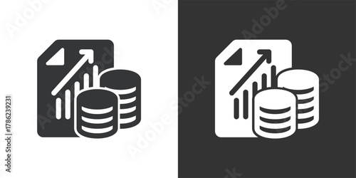 templateFinancial Report icon. Solid glyph series icon