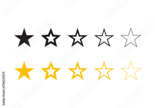 star vector icon logo set, alone star, success symbol, rating badges, abstract design vectors