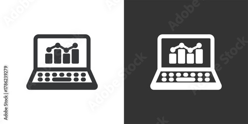 Financial Analysis icon. Solid glyph series icon
