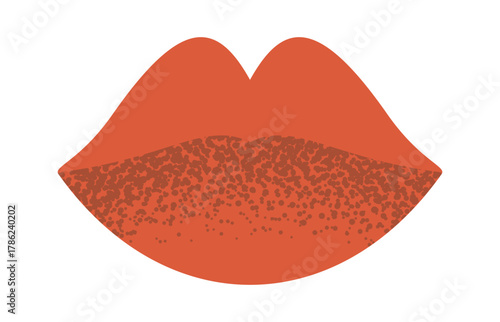 Red lips Valentines day symbol