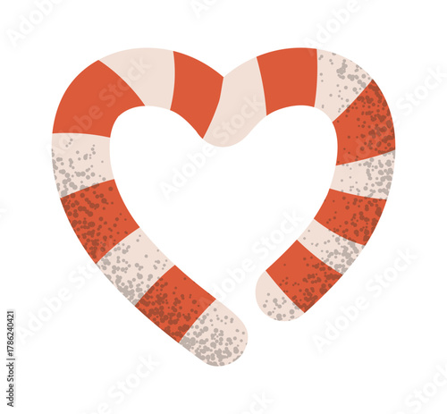 Heart shaped stripped caramel candy