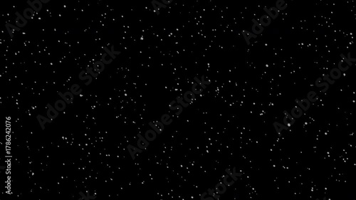 Snowflakes falling snow winter weather particle overlay effect black background motion graphic