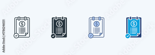 Financial Report Multiple Style Icon Collection