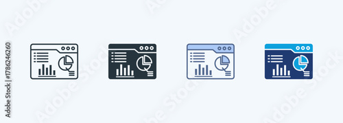 Data Chart Multiple Style Icon Collection